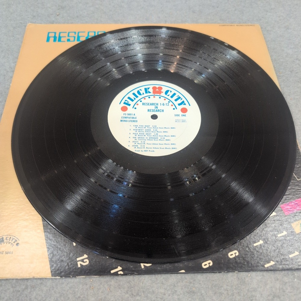 Research 1-6-12 In‎ Research Vinyl LP Flick City FC 5001 Progressive Rock 1960s - Picture 3 of 4